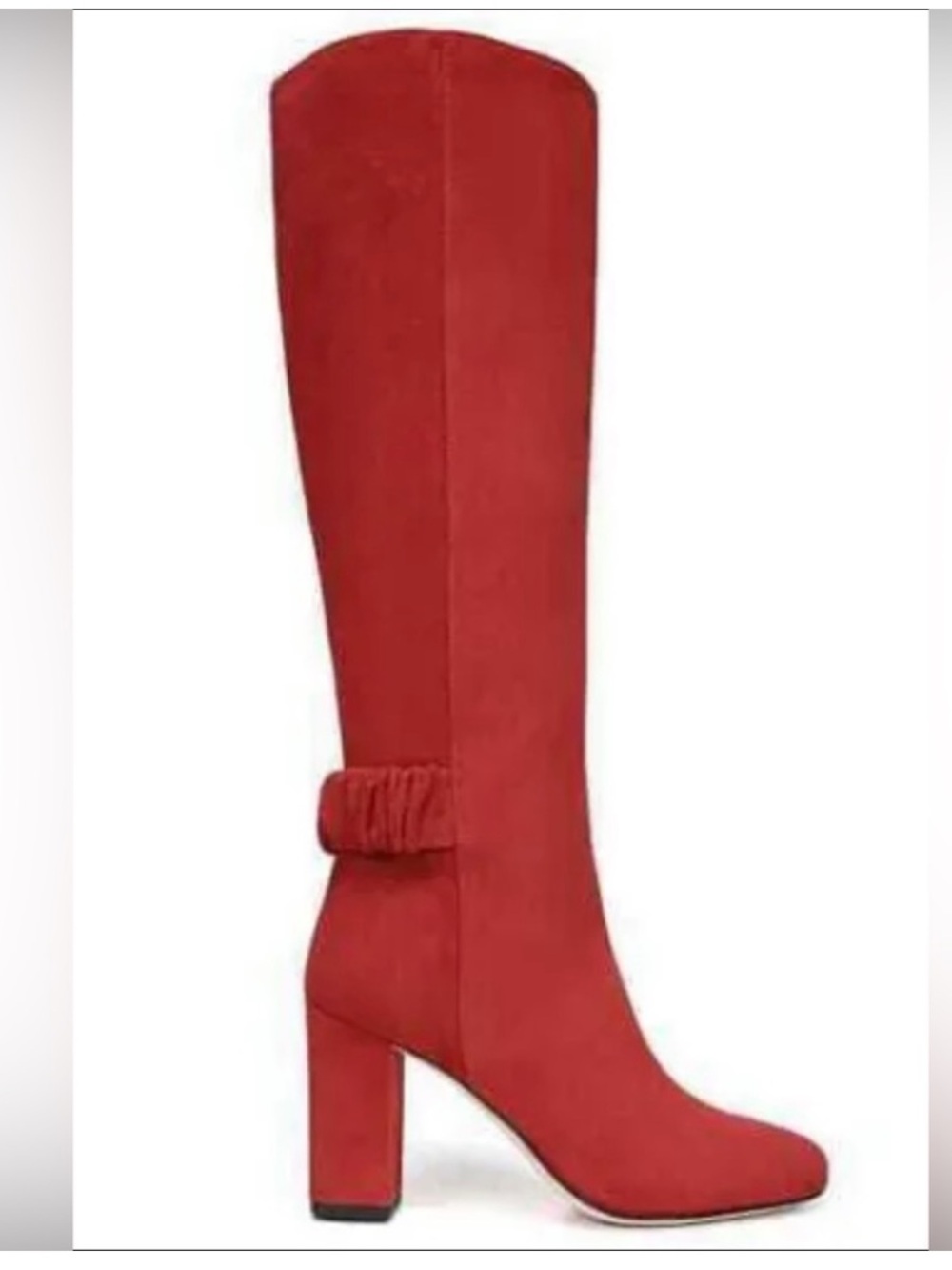 VIA SPIGA Women’s Red Suede Shayla Block Heel Boots Size 8 Knee High Boots